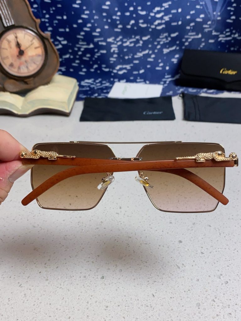 Cartier カルティエ フレームサングラス ペンギンモデル デザイン ゴールド ブラウン レディース 多色展開 - 画像 8