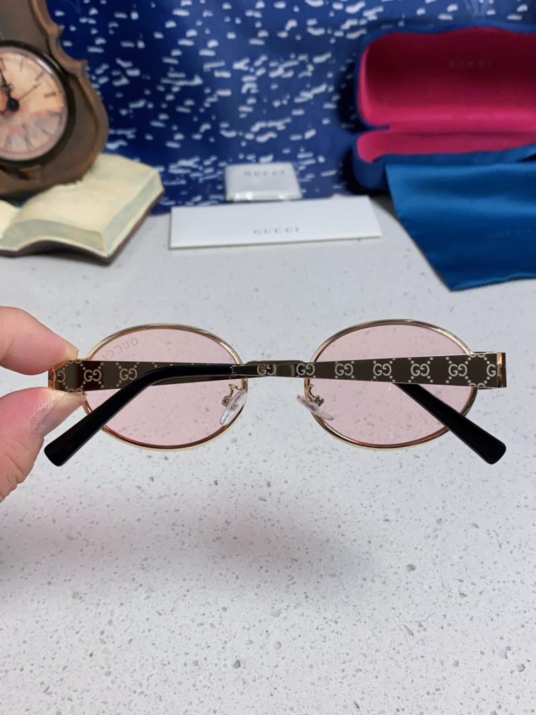 GUCCI グッチ サングラス メンズ レディース ロウ エルゴン メタル 丸型 ピンク シルバー 31507 多色展開 - 画像 8