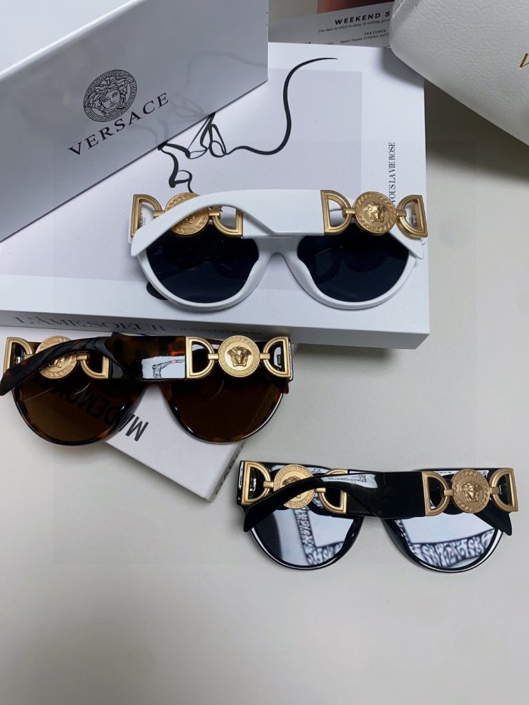 VERSACE ヴェルサーチ サングラス メンズ レディース 男女兼用 カメリア フレーム ブラック ホワイト マーメイド デザイン 31407 - 画像 3