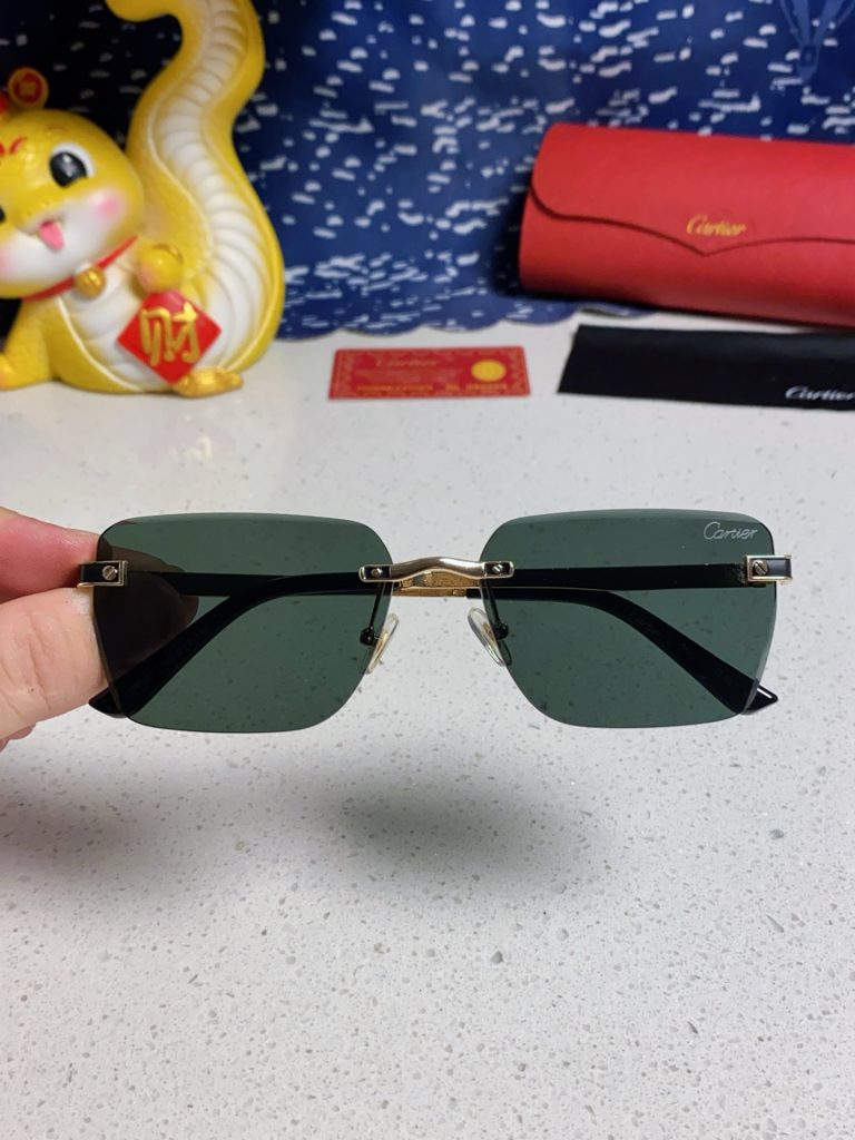 Cartier カルティエ メガネ サングラス メンズ レディース 男女兼用 シルバー ブラック マット グリーン ブルーレイカット 6色展開 - 画像 7