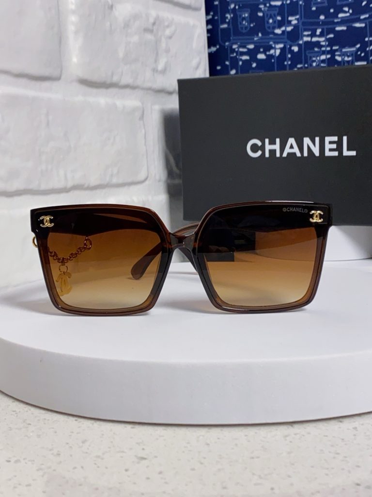 CHANEL シャネル 方形サングラス レディース 偏光 フレームにチェーン メンズ レディース兼用 ブラック ブラウン ウィンターサングラス 多色展開 - 画像 5