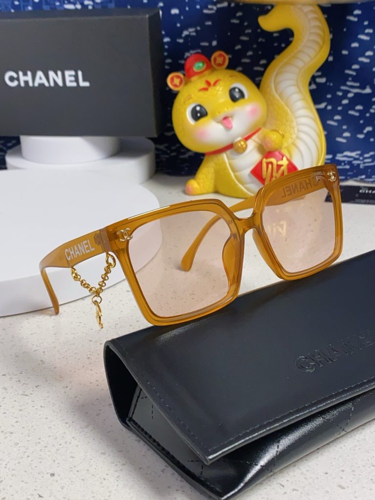 CHANEL シャネル サングラス フレーム メンズ レディース フラットフレーム トゥルーオーバー ゴールドチェーン チェーン付き 多色展開 - 画像 2