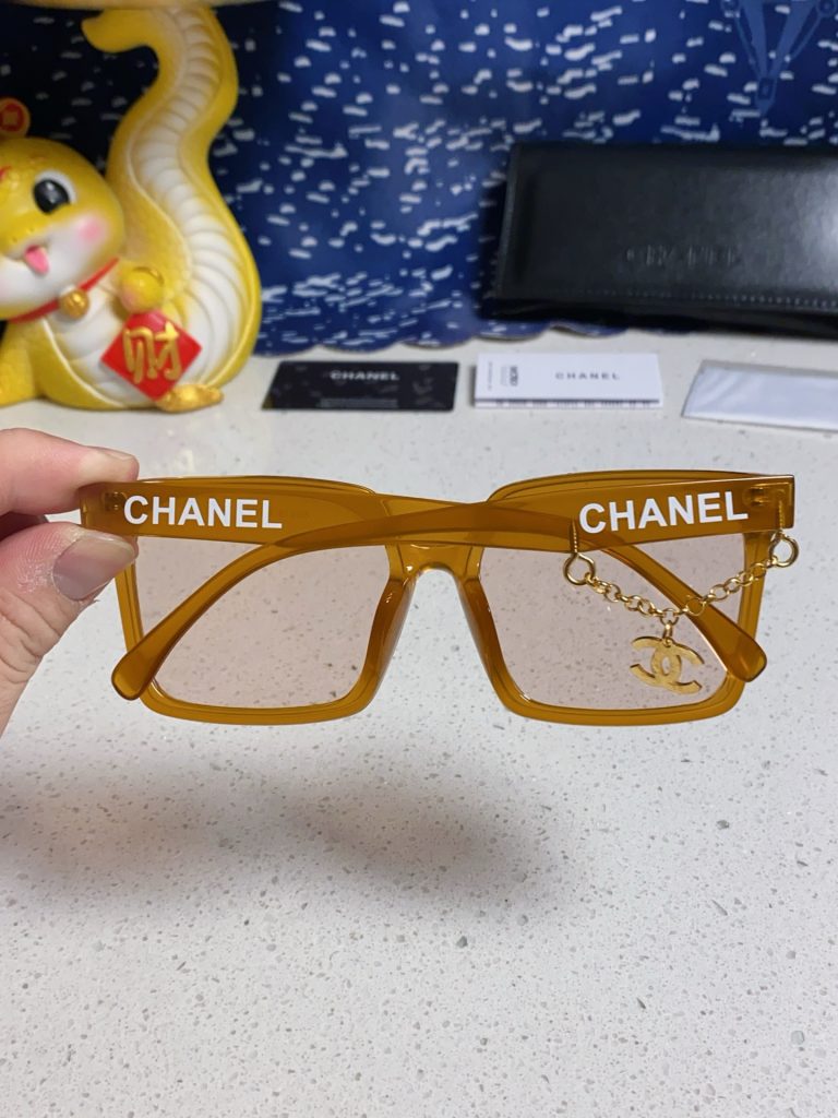 CHANEL シャネル サングラス フレーム メンズ レディース フラットフレーム トゥルーオーバー ゴールドチェーン チェーン付き 多色展開 - 画像 8