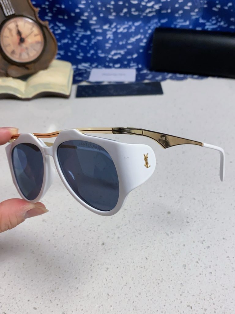 SAINT LAURENT サンローラン サングラス フレーム付き 3D立体 フレームデザイン メンズ レディース ホワイト 多色展開 - 画像 8