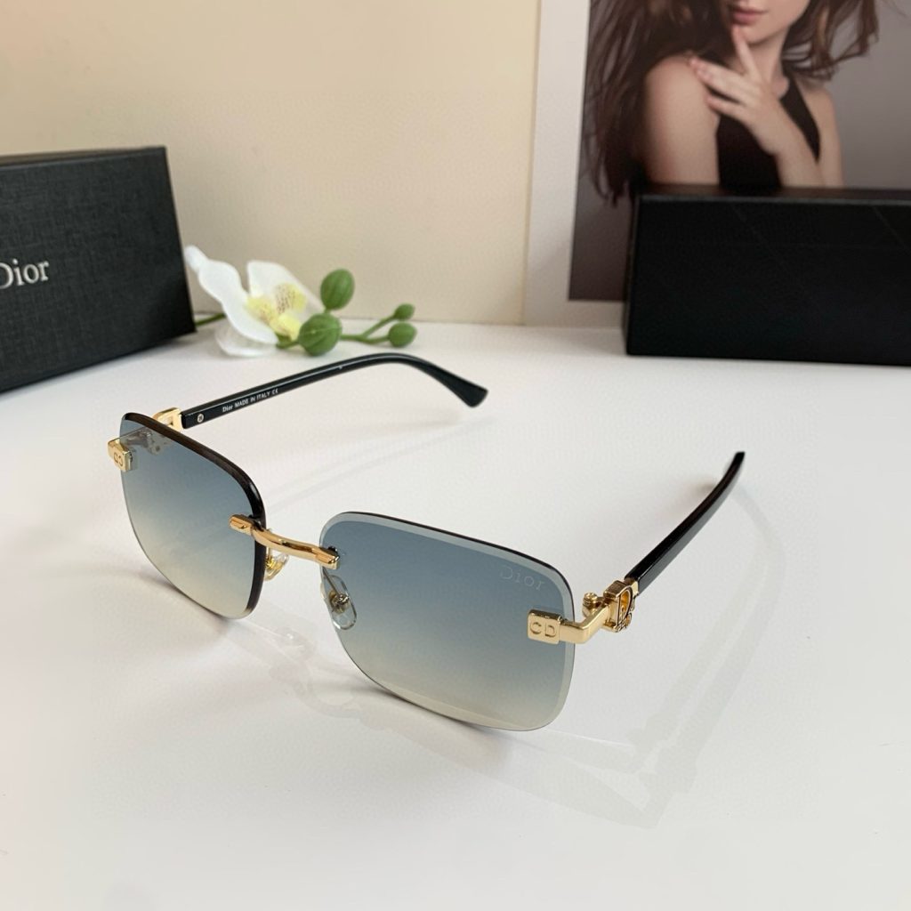 Dior ディオール フレームレスサングラス 68061 52□18-140 偏光 メンズ レディース グラデーション ブラック ホワイト 2色展開 - 画像 2