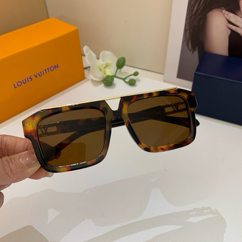 LOUIS VUITTON ルイヴィトン メガネ フレーム 大きめ サングラス メンズ レディース ブラック ブラウン 35 - 画像 3