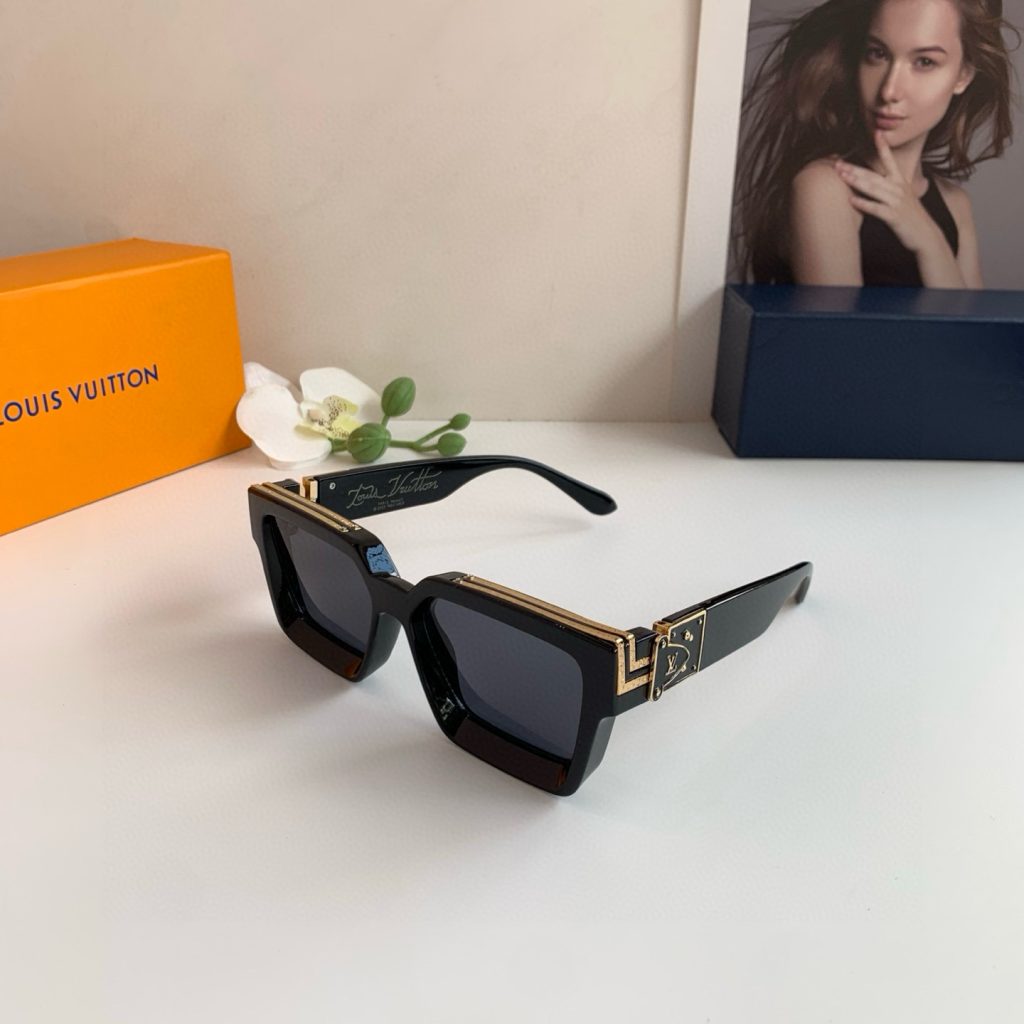 LOUIS VUITTON ルイヴィトン サングラス フレーム メンズ レディース ブラック ブラウン 2色展開 - 画像 4