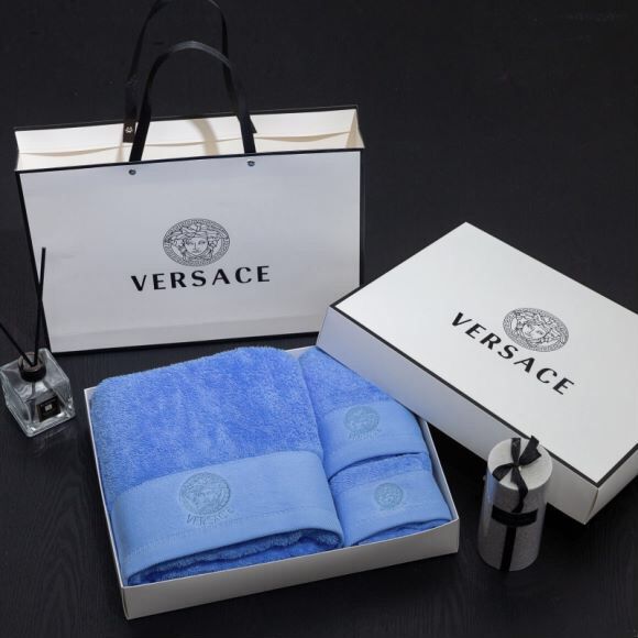 Versaceヴェルサーチ　タオルセット　バスタオル3枚セット　デイリータオル　パレオ/湯上がりタオル　お風呂グッズ家庭用　吸水性　5色 - 画像 5