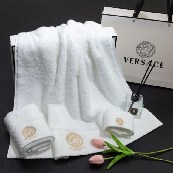 Versaceヴェルサーチ　タオルセット　バスタオル3枚セット　デイリータオル　パレオ/湯上がりタオル　お風呂グッズ家庭用　吸水性　5色 - 画像 7