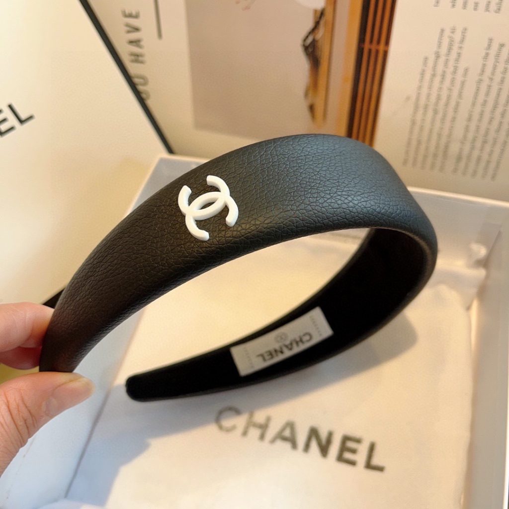 CHANEL シャネル ヘアバンド 本革 通勤 ブラック ホワイト - 画像 6