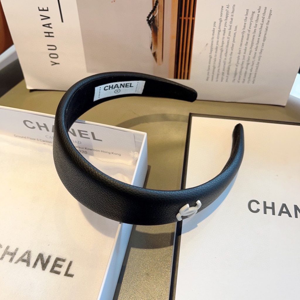 CHANEL シャネル ヘアバンド 本革 通勤 ブラック ホワイト - 画像 7