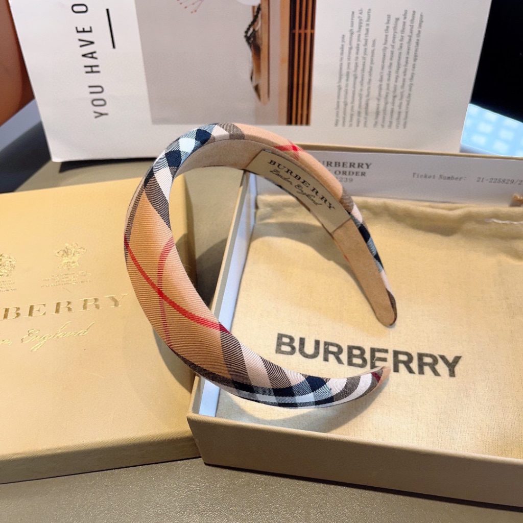 BURBERRY バーバリー ヘアバンド バーバリーフラグ ストライプ ブラック ベージュ 全2色 - 画像 5