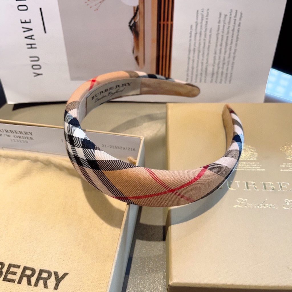 BURBERRY バーバリー ヘアバンド バーバリーフラグ ストライプ ブラック ベージュ 全2色 - 画像 7