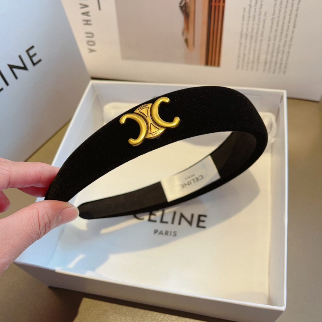CELINE シャネル ヘアバンド 本革 ブラック - 画像 7