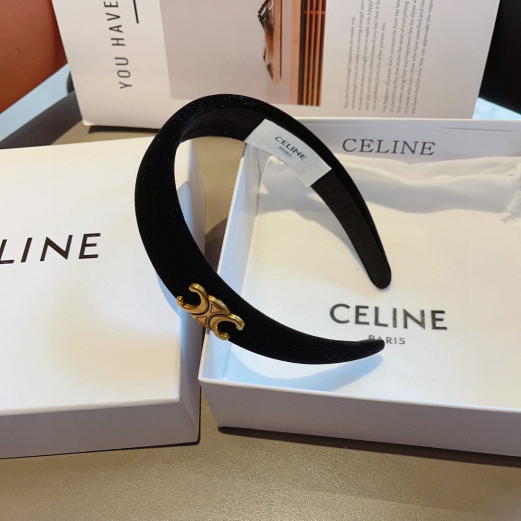 CELINE シャネル ヘアバンド 本革 ブラック - 画像 8