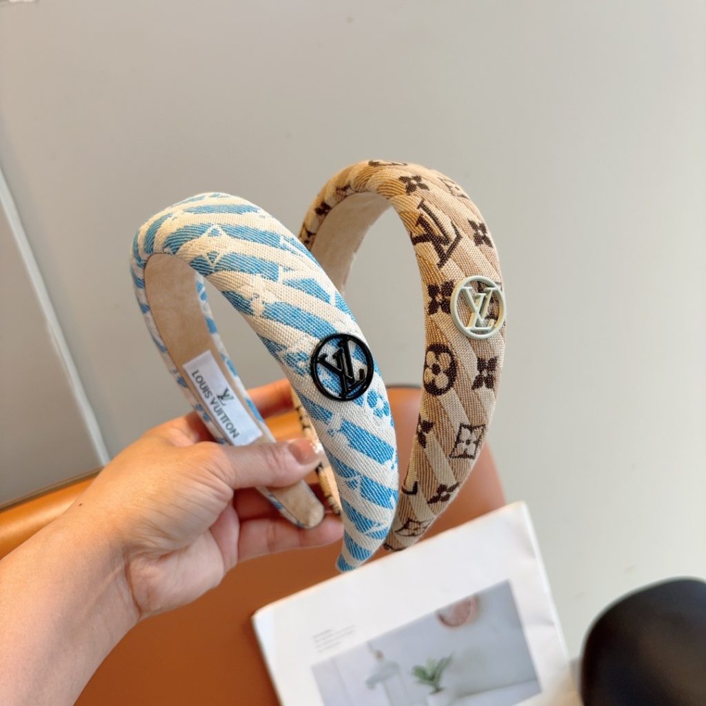 LOUIS VUITTON ルイヴィトン ヘアアクセサリー ファブリック ブランドロゴ ブルー 35文字 - 画像 8