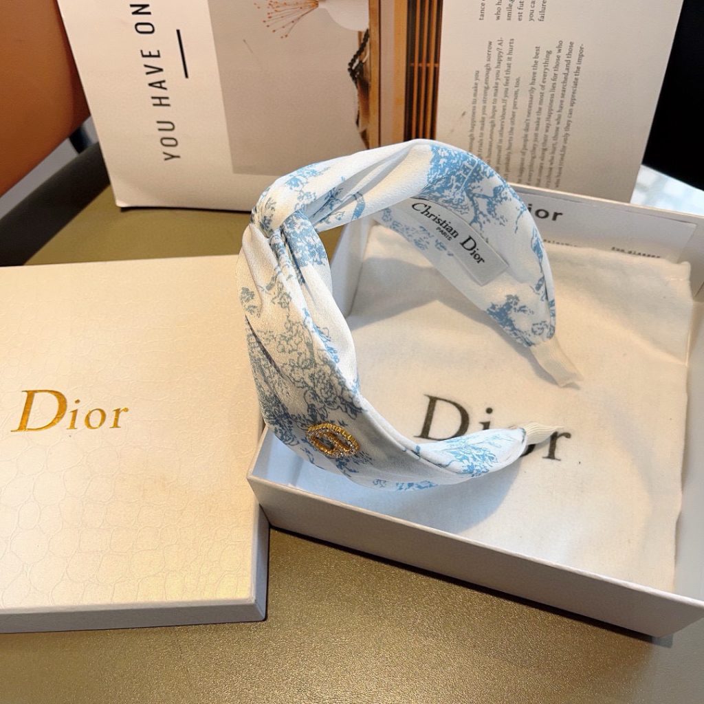 Dior ディオール ヘッドバンド ブルーモチーフ 本革 1色展開 - 画像 5