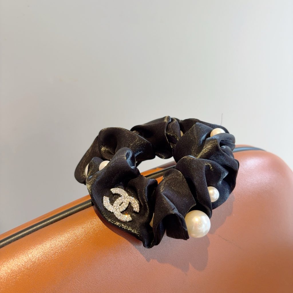 CHANEL シャネル ヘアゴム 本革 ピンクゴールド ブラック - 画像 5
