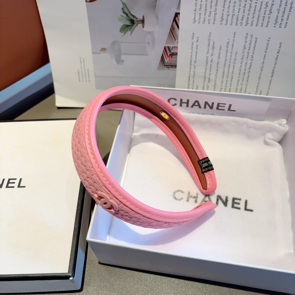 CHANEL シャネル ヘアバンド 本革 ブランド アンダーヘアバンド ピンク ホワイト ブラック 全3色 - 画像 6