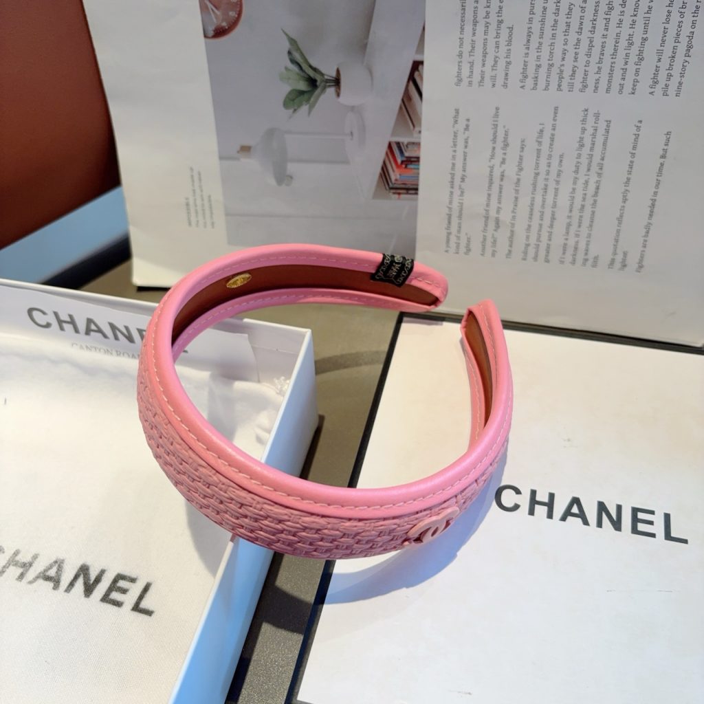 CHANEL シャネル ヘアバンド 本革 ブランド アンダーヘアバンド ピンク ホワイト ブラック 全3色 - 画像 8