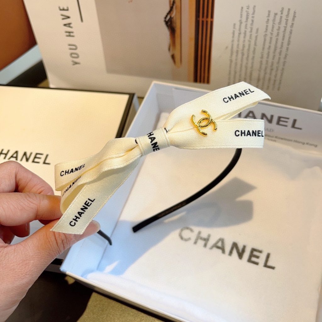 CHANEL シャネル ヘアアクセサリー フラットヘアバンド ピンク イエロー ブラック 全3色 - 画像 5