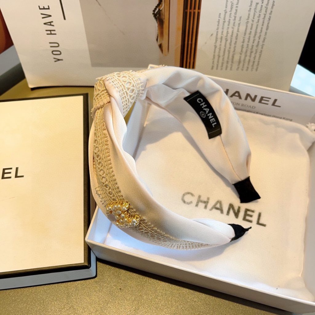 CHANEL シャネル ヘッドバンド レース ピンク シルク 本革 通勤 通学 全1色 - 画像 7