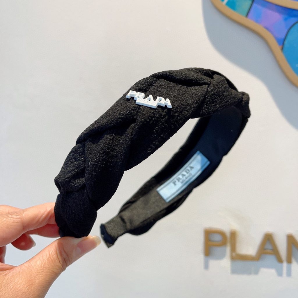 PRADA プラダ ヘアアクセ ファッション プラダ風 通勤 ブランド風 ブラック ホワイト 全2色 - 画像 3