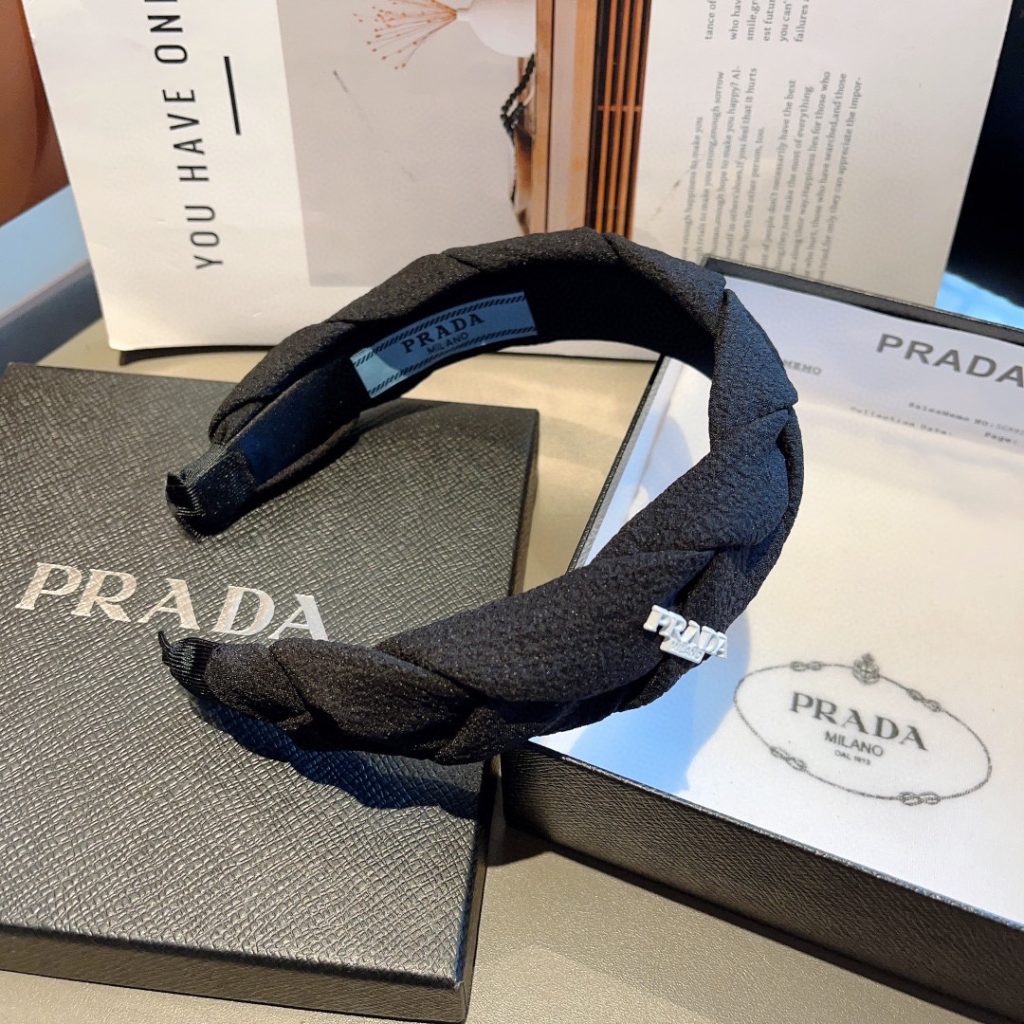 PRADA プラダ ヘアアクセ ファッション プラダ風 通勤 ブランド風 ブラック ホワイト 全2色 - 画像 8
