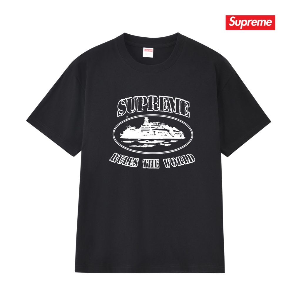 SUPREME スーパー ロゴTシャツ メンズ 両面プリント ブラック ファッションアイテム｜仕事帰りに毎日に合わせるポイント