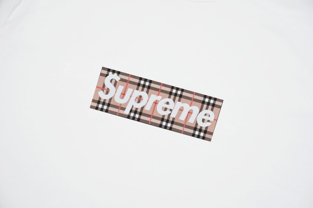 Supreme スュプリーム BURBERRY バーバリー ボックスロゴTシャツ ブラック/ホワイト 全2色 - 画像 4