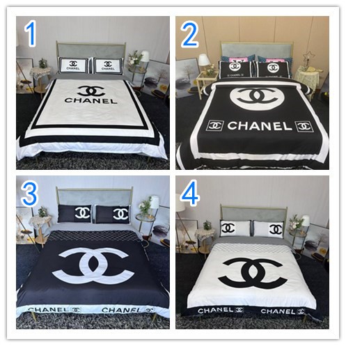 CHANEL シャネル 掛け布団カバーセット4点 ダブルサイズ/キングサイズベッド 綿生地ベ…｜ギフトに使いやすいライフスタイル小物を写真…