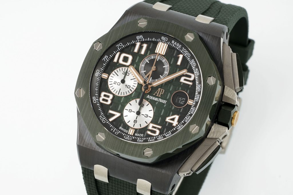 AP AUDERMARS PIGUET オーデマ・ピゲ メンズ 腕時計 クロノグラフ 本革 軽量 グリーン - 画像 3
