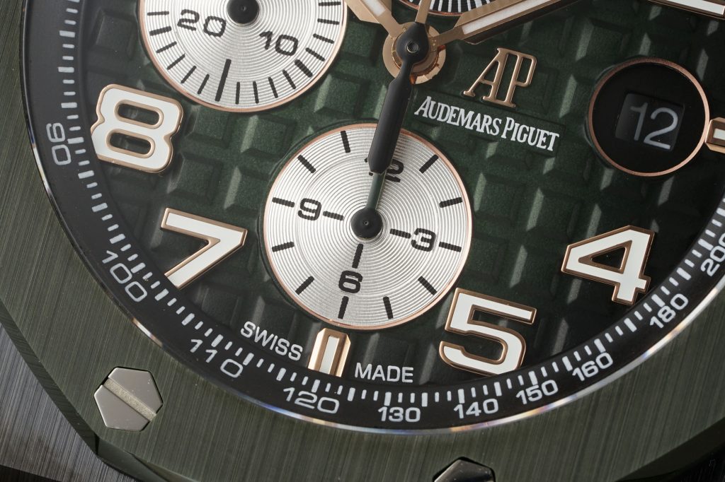 AP AUDERMARS PIGUET オーデマ・ピゲ メンズ 腕時計 クロノグラフ 本革 軽量 グリーン - 画像 5