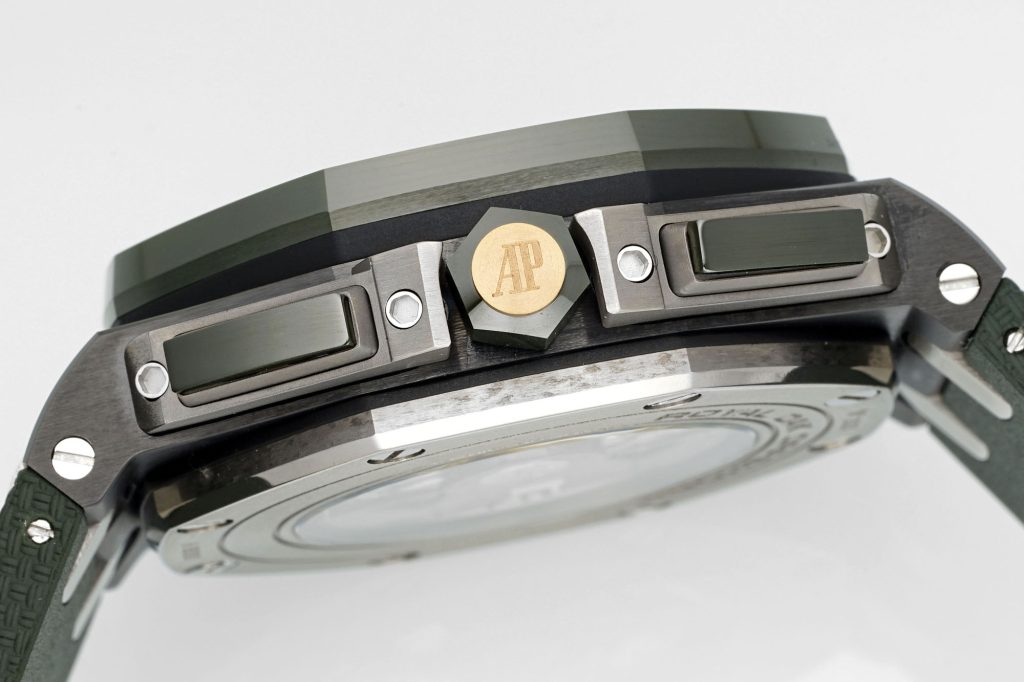 AP AUDERMARS PIGUET オーデマ・ピゲ メンズ 腕時計 クロノグラフ 本革 軽量 グリーン - 画像 6