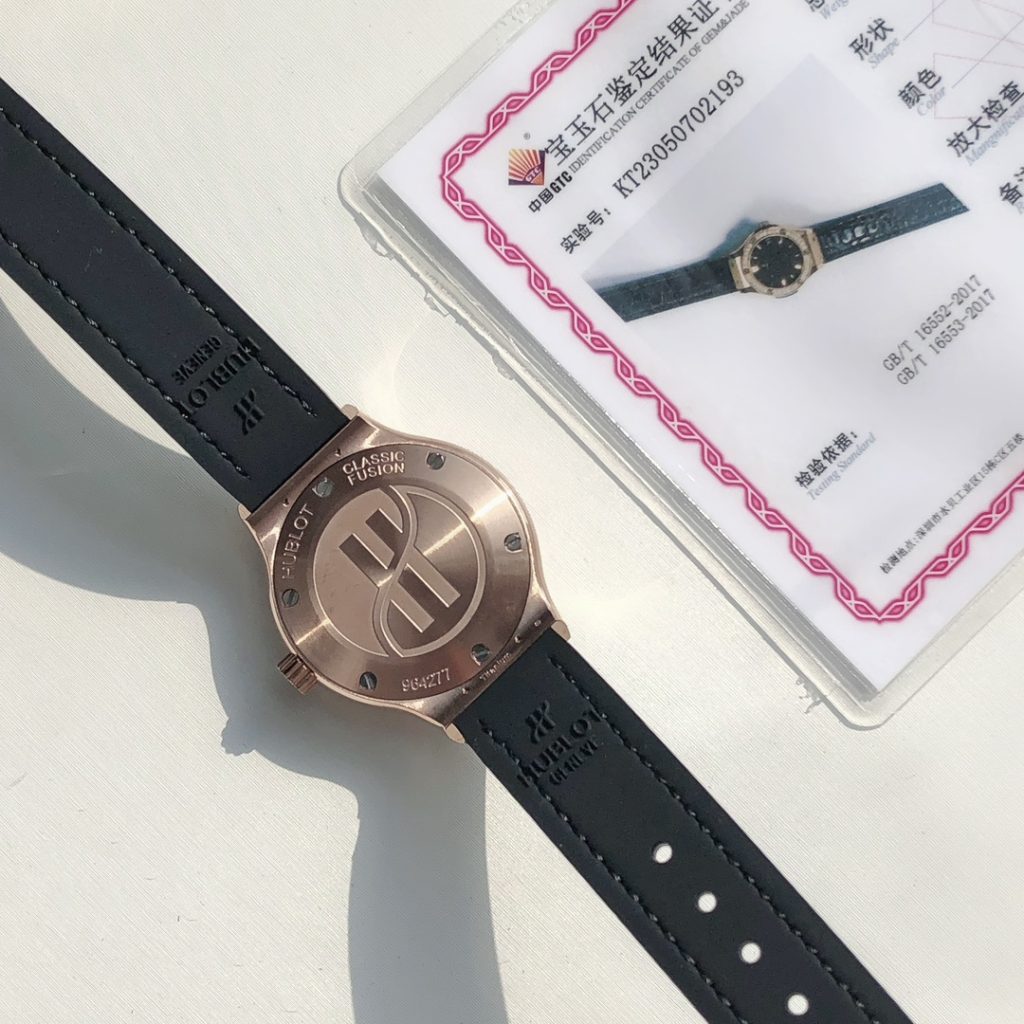 HUBLOT ハブロット 腕時計 レディース ダイヤモンド ブラック カーフレザー ローズゴールド - 画像 8