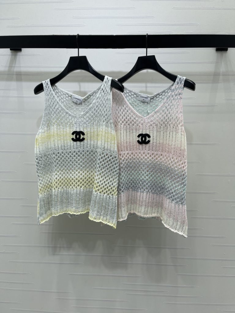 CHANEL シャネル ニット サマーニット レディース 渐变色 ローアイテム グレー ピン…｜旅行に使いやすいファッションアイテムを写真…
