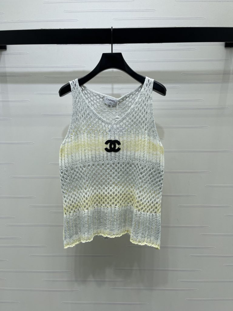 CHANEL シャネル ニット サマーニット レディース 渐变色 ヴィンテージ風 ローアイテム グレー ピンク 2色展開 - 画像 2