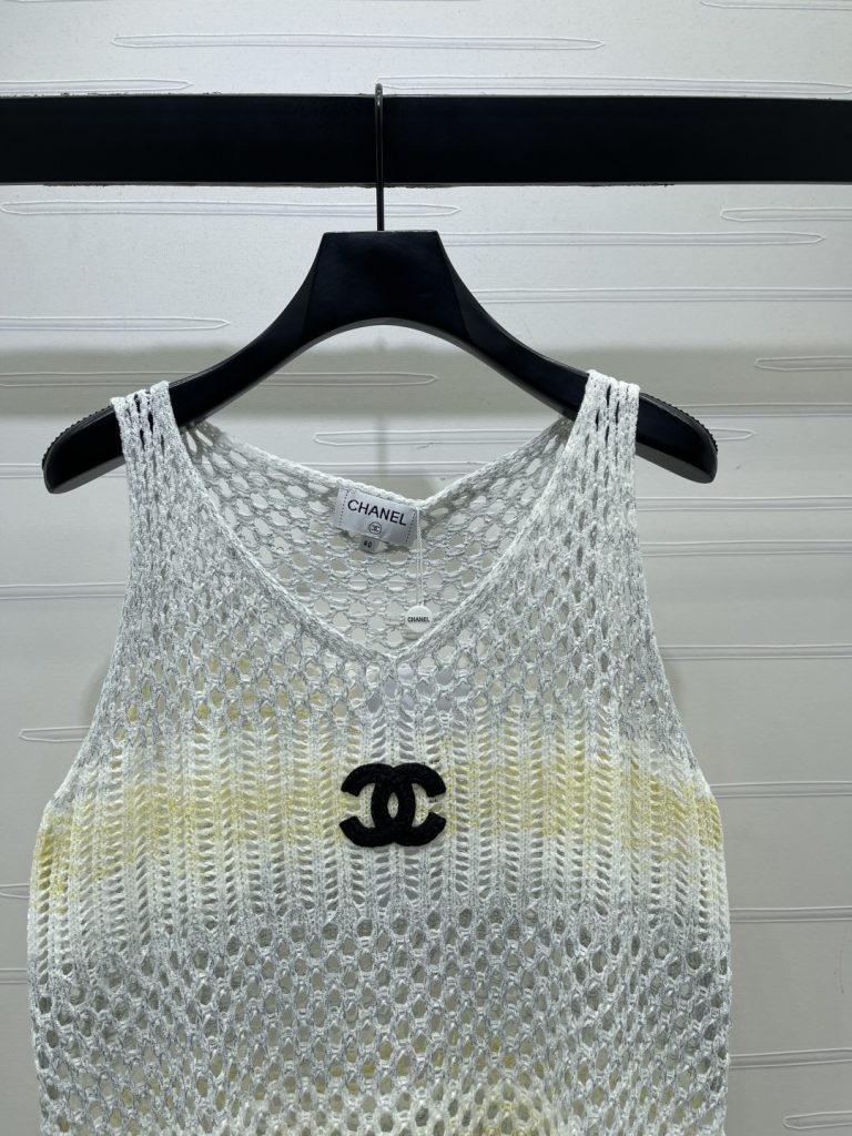 CHANEL シャネル ニット サマーニット レディース 渐变色 ヴィンテージ風 ローアイテム グレー ピンク 2色展開 - 画像 3