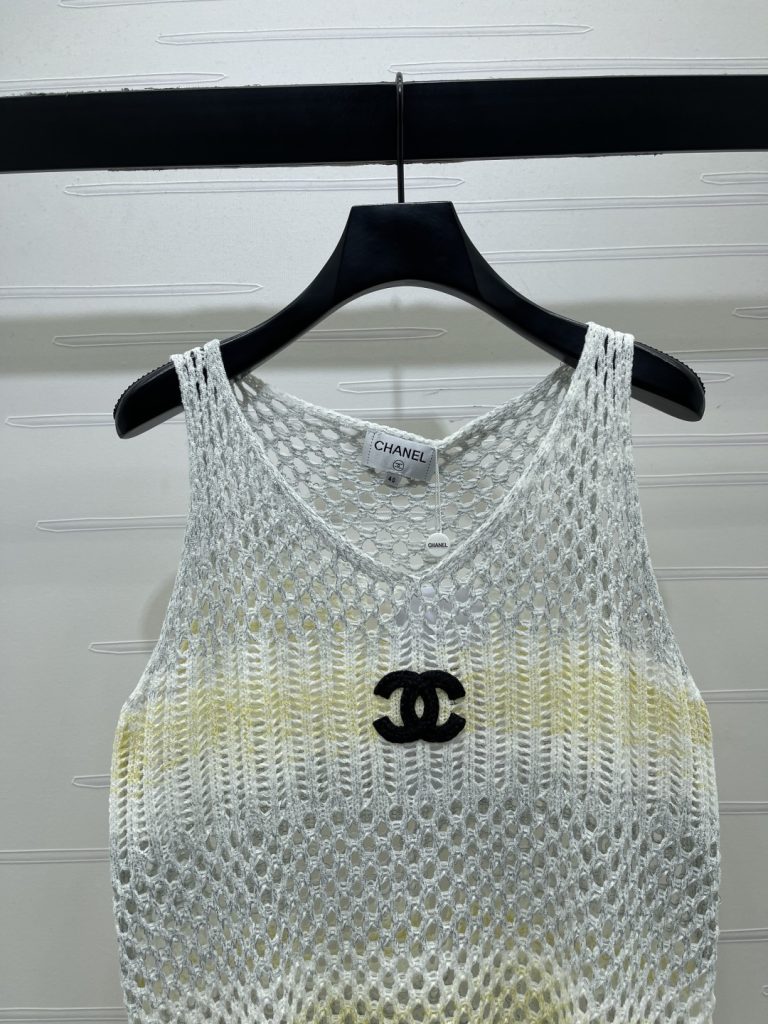 CHANEL シャネル ニット サマーニット レディース 渐变色 ヴィンテージ風 ローアイテム グレー ピンク 2色展開 - 画像 4
