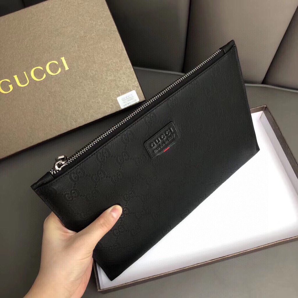 GUCCI グッチ 手帳型財布 メンズ 本革 28x18 黒 - 画像 3