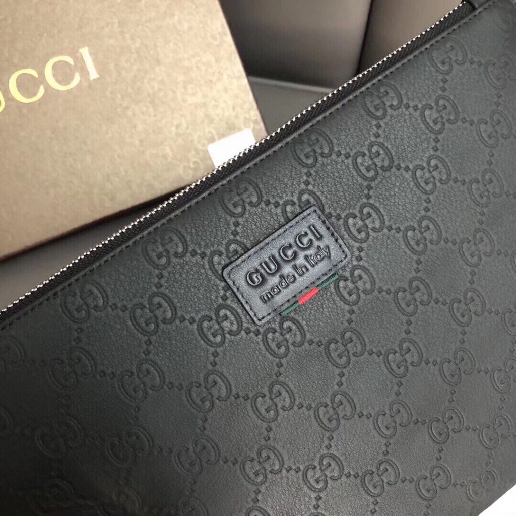 GUCCI グッチ 手帳型財布 メンズ 本革 28x18 黒 - 画像 4