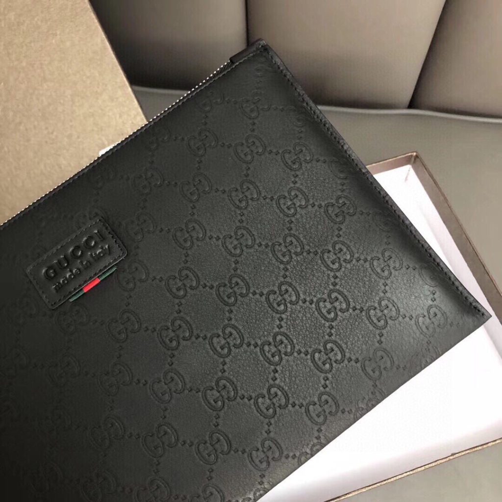 GUCCI グッチ 手帳型財布 メンズ 本革 28x18 黒 - 画像 5