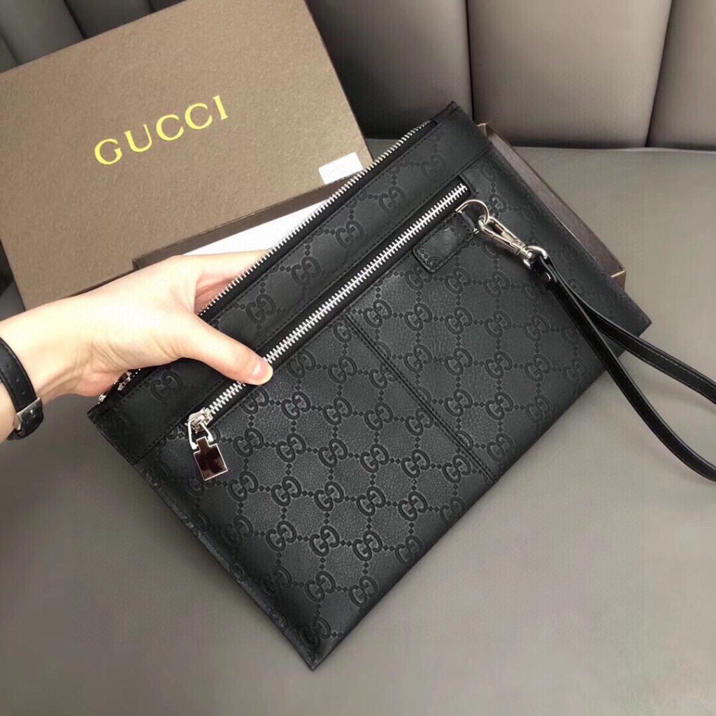 GUCCI グッチ 手帳型財布 メンズ 本革 28x18 黒 - 画像 6