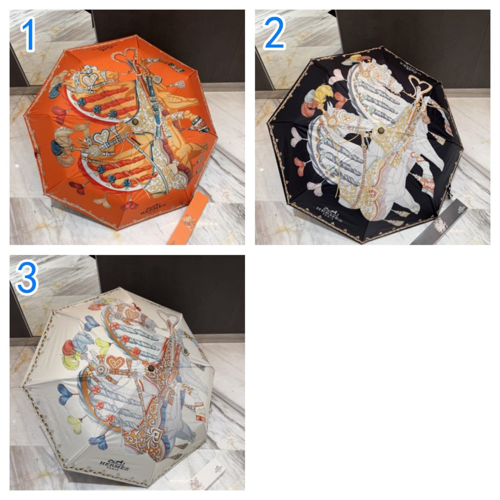 HERMES エルメス 折りたたみ傘 ワンタッチ開閉かさ アンブレラ ブランド小物|ランチの日に写真で選び方を確認