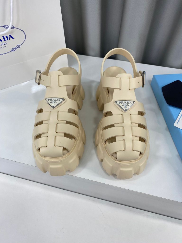 プラダ　モノリス ラバー サンダル　厚底　PRADAサンダル　トライアングルロゴ　レディース/女性　選べる6色 - 画像 6