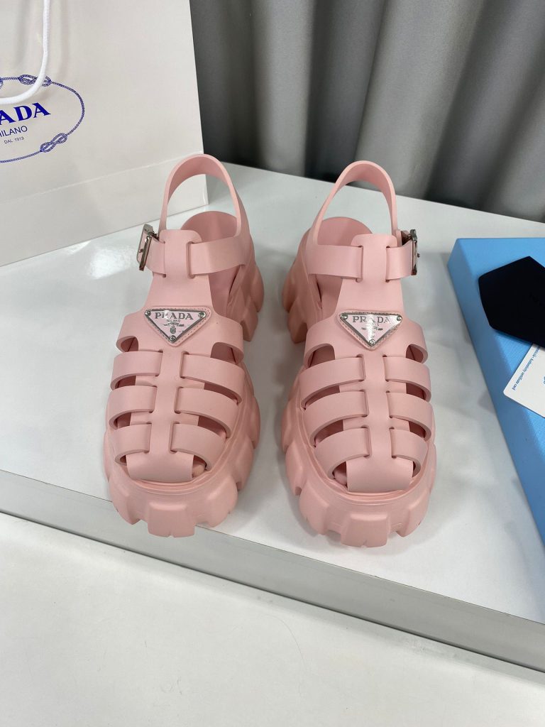 プラダ　モノリス ラバー サンダル　厚底　PRADAサンダル　トライアングルロゴ　レディース/女性　選べる6色 - 画像 5
