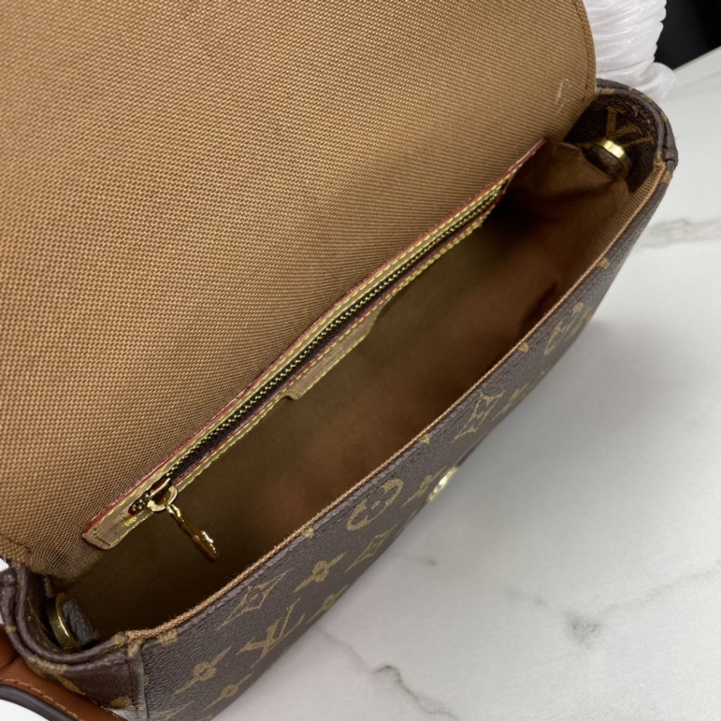 ルイヴィトン定番モノグラムハンドバッグ　LOUIS VUITTON BAG ショルダーバッグ　ブラウン　ゴールド金具 - 画像 5