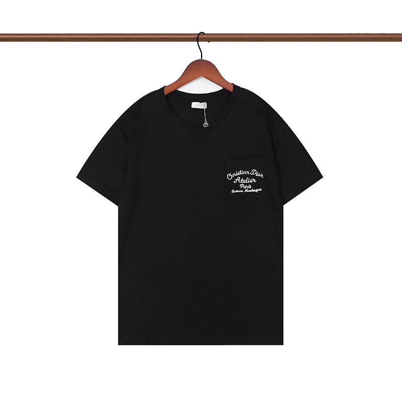 Dior　ディオール Ｔシャツ　夏シャツ　コットン100％　黒　白　半袖シャツ　プリントシャツ　シンプルシャツ - 画像 3