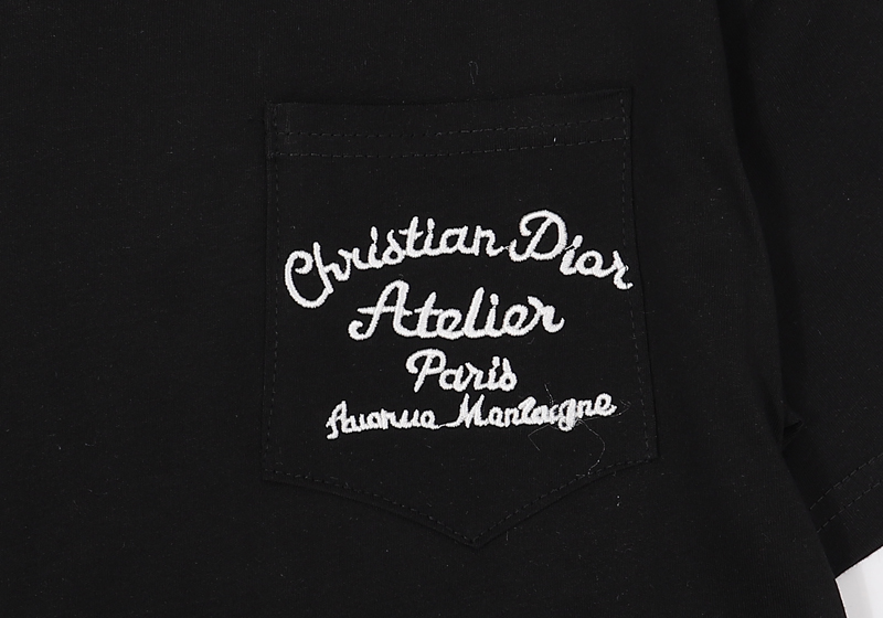 Dior　ディオール Ｔシャツ　夏シャツ　コットン100％　黒　白　半袖シャツ　プリントシャツ　シンプルシャツ - 画像 4