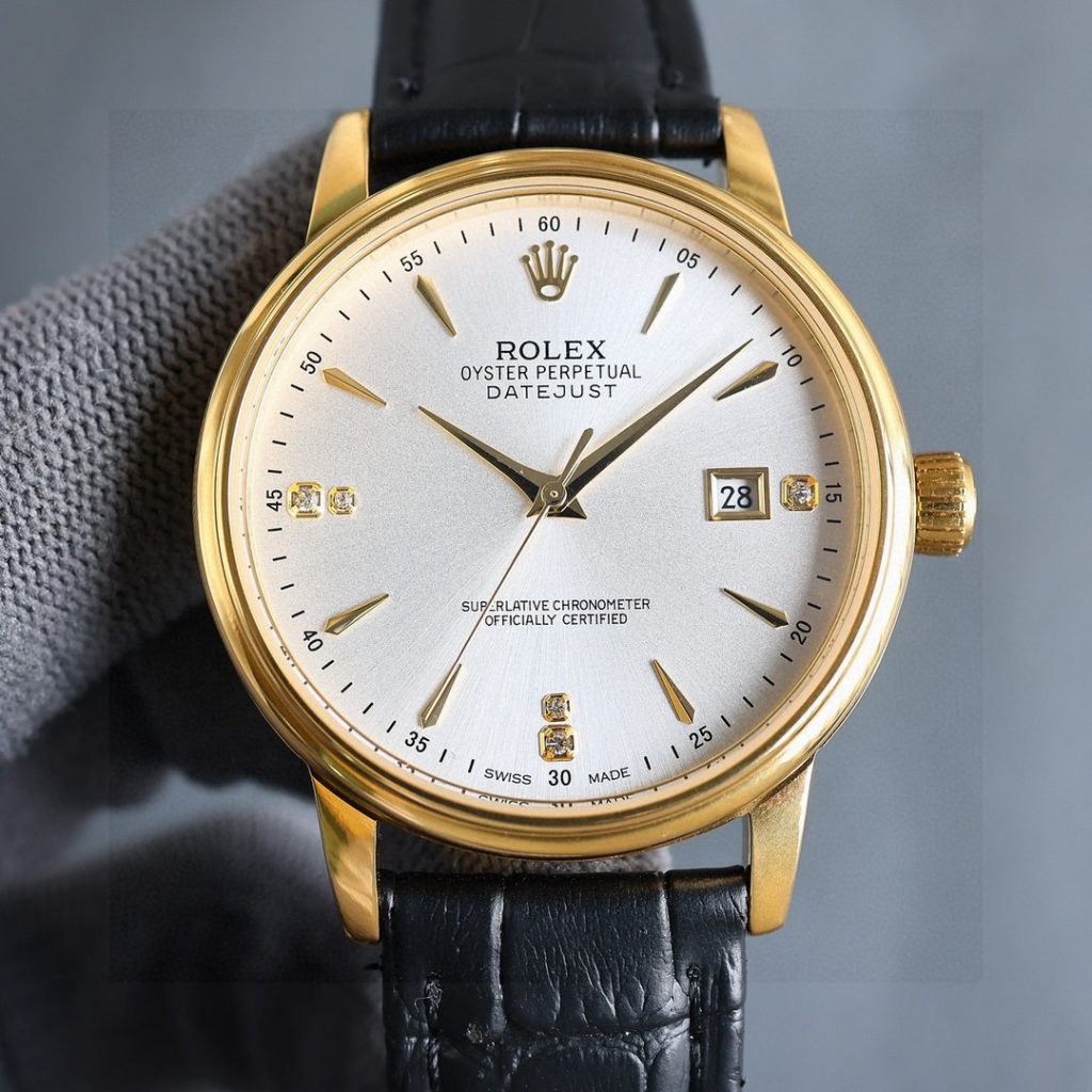 Rolex ロレックスロレックス風 メンズ腕時計 藍宝石ガラス 100m防水 高級皮革ベルト✨⌚💎🔥💼 - 画像 3